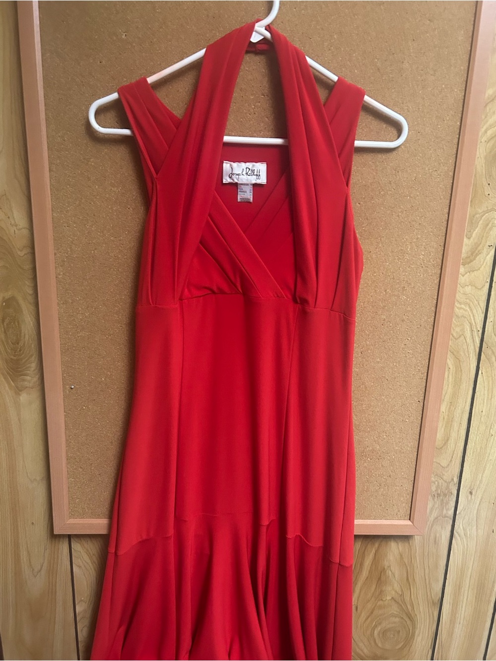 Joseph Ribkoff Red Sleeveless V-Neck Maxi Dress